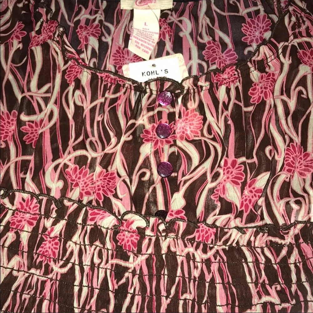 Candie’s,girl’s brown & pink 3/4 sleeves top.Size L. - Picture 4 of 6